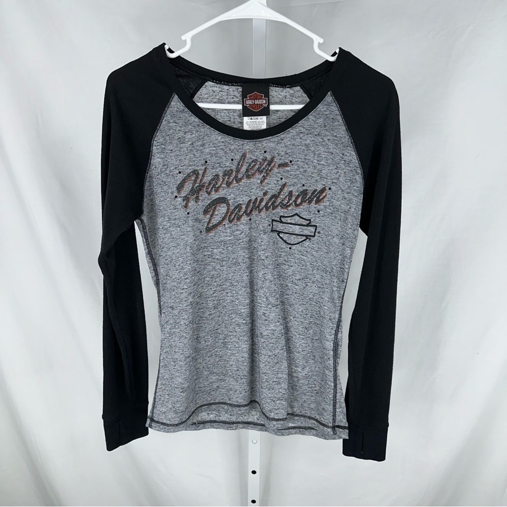 Harley Davidson Women’s Gray Black Long Sleeve Sound Maryville Washington Size M